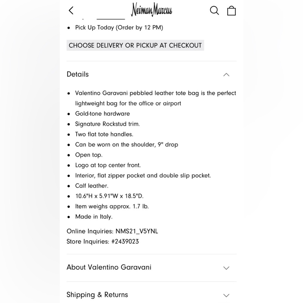 *NO LONGER FOR SALE* NEW VALENTINO Rock-stud tote bag chocolate brown. - Picture 7 of 8